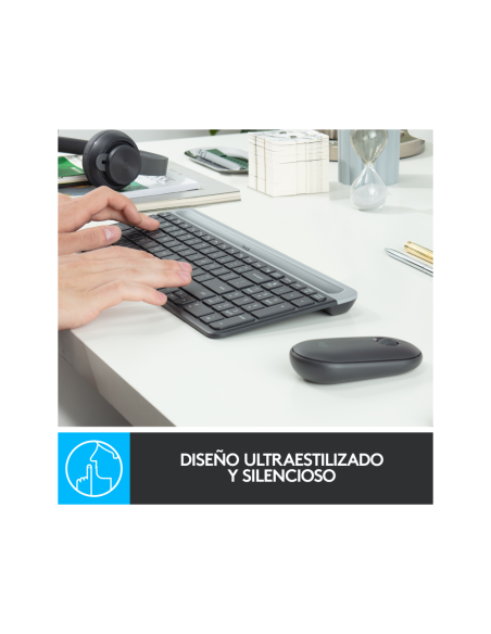 Logitech 920-009198 teclado Ratón incluido Universal RF inalámbrico QWERTY Español Grafito