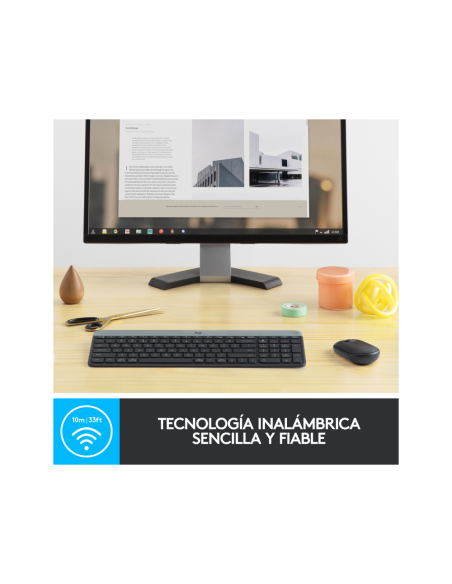 Logitech 920-009198 teclado Ratón incluido Universal RF inalámbrico QWERTY Español Grafito