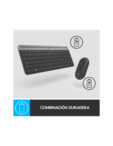 Logitech 920-009198 teclado Ratón incluido Universal RF inalámbrico QWERTY Español Grafito