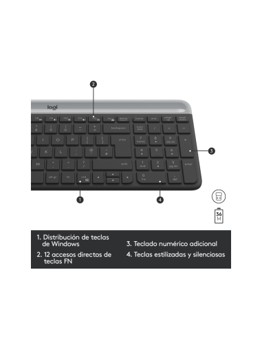 Logitech 920-009198 teclado Ratón incluido Universal RF inalámbrico QWERTY Español Grafito
