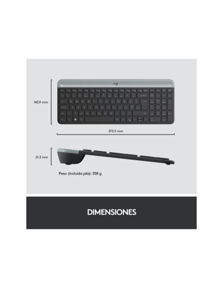 Logitech 920-009198 teclado Ratón incluido Universal RF inalámbrico QWERTY Español Grafito