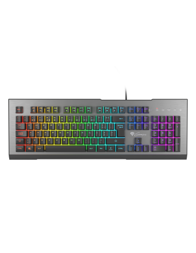 GENESIS Rhod 500 RGB teclado Juego USB QWERTY Portugués Negro, Plata