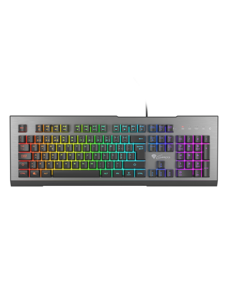 GENESIS Rhod 500 RGB teclado Juego USB QWERTY Portugués Negro, Plata