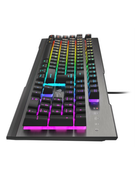 GENESIS Rhod 500 RGB teclado Juego USB QWERTY Portugués Negro, Plata
