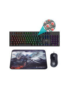 Hiditec Teclado Mecánico GK400 + Ratón Gaming Blitz + Alfombrilla T-Fenix