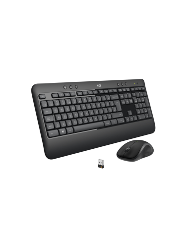 Logitech 920-008680 teclado Ratón incluido Universal RF inalámbrico QWERTY Español Negro, Blanco