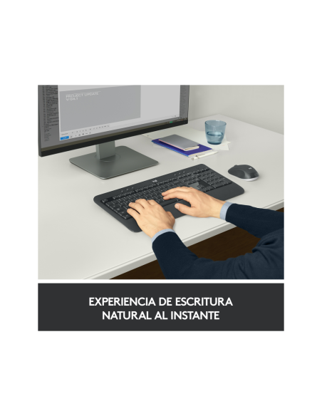 Logitech 920-008680 teclado Ratón incluido Universal RF inalámbrico QWERTY Español Negro, Blanco