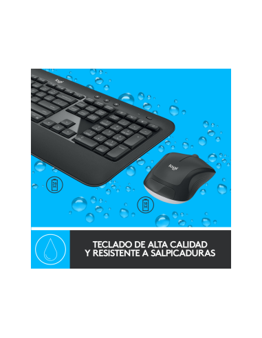 Logitech 920-008680 teclado Ratón incluido Universal RF inalámbrico QWERTY Español Negro, Blanco