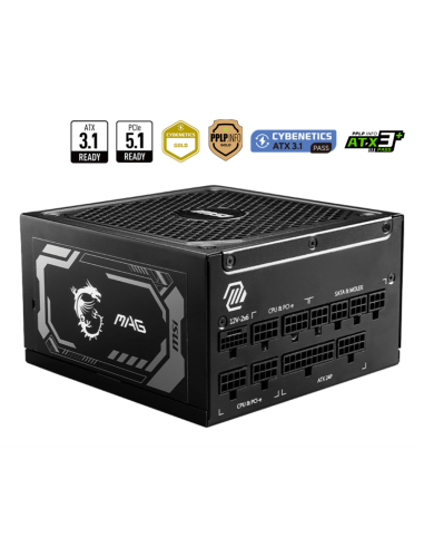 MSI MAG A1250GL PCIE5 unidad de fuente de alimentación 1250 W 24-pin ATX ATX Negro