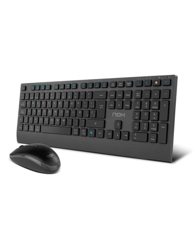 NOX NXLITEDUOSP teclado Ratón incluido Hogar RF Wireless + Bluetooth QWERTY Español Negro