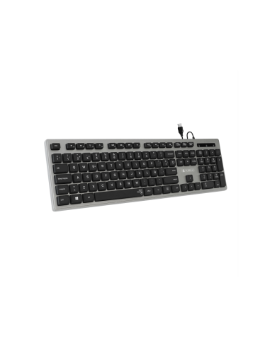 SUBBLIM Teclado Ergonómico con cable USB Plano Silencioso Gris/Negro Ergo