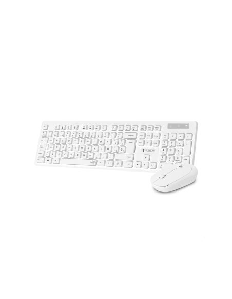 SUBBLIM Teclado Ergonómico y ratón Combo Business Slim Silencioso Inalámbrico 2.4G Blanco
