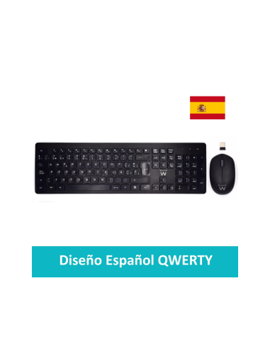 Ewent EW3256 teclado Ratón incluido Universal RF inalámbrico QWERTY Español Negro