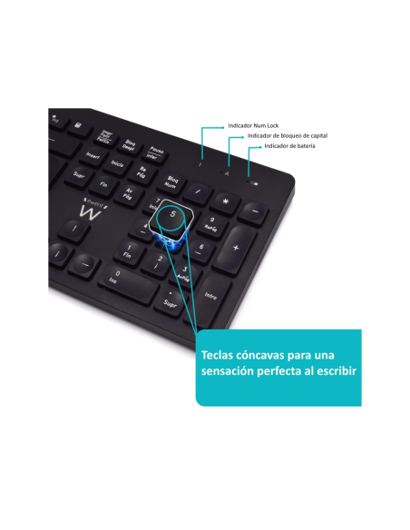 Ewent EW3256 teclado Ratón incluido Universal RF inalámbrico QWERTY Español Negro