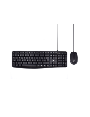 Ewent EW3006 teclado Ratón incluido Oficina USB QWERTY Español Negro