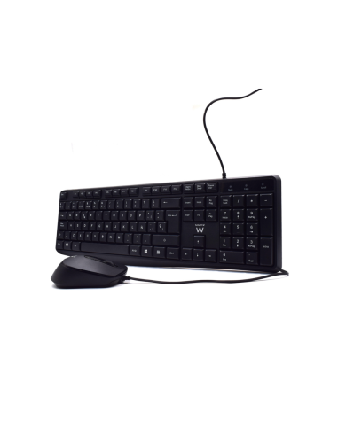 Ewent EW3006 teclado Ratón incluido Oficina USB QWERTY Español Negro