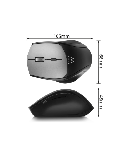 Ewent EW3245 ratón Oficina mano derecha RF inalámbrico Óptico 2400 DPI