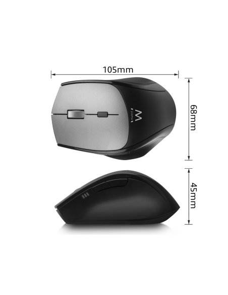 Ewent EW3245 ratón Oficina mano derecha RF inalámbrico Óptico 2400 DPI