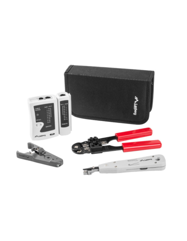 Lanberg KIT DE HERRAMIENTAS PARA REDES NT-0301 - TESTER - PELACABLES - CRIMPADORA - HERRAMIENTA DE I