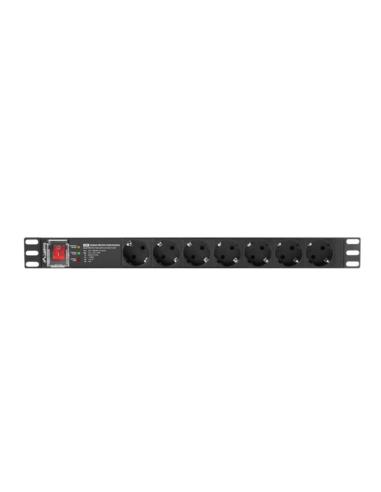 Lanberg PDU-PRO-07F-0200-BK unidad de distribución de energía (PDU) 6 salidas AC 1U Negro