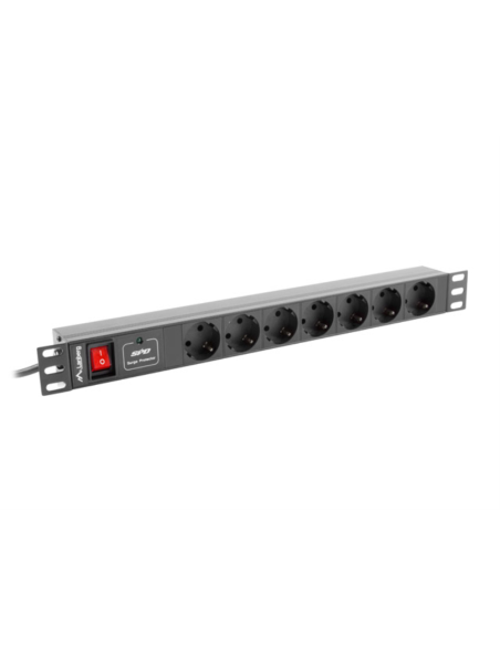 Lanberg PDU-07F-0200-BK unidad de distribución de energía (PDU) 7 salidas AC 1U Negro