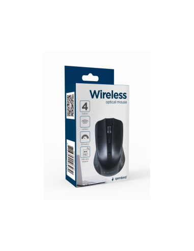 Gembird MUSW-4B-04 ratón Oficina Ambidextro RF inalámbrico Óptico 1600 DPI
