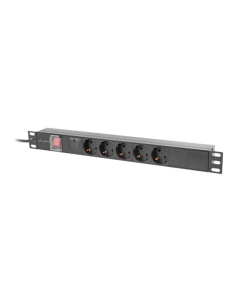 Lanberg PDU-05F-0200-BK unidad de distribución de energía (PDU) 5 salidas AC 1U Negro