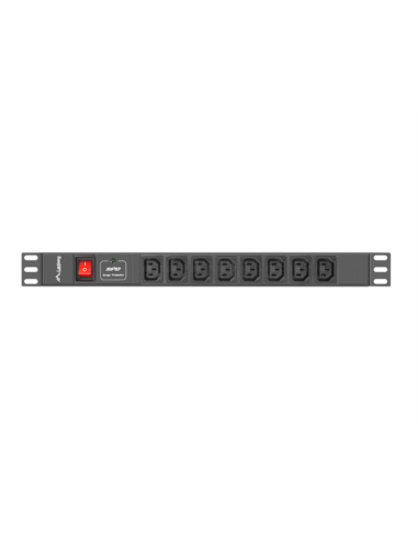 Lanberg PDU-08I-0200-C20-BK unidad de distribución de energía (PDU) 8 salidas AC 1U Negro