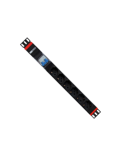 WP WPN-PDU-G02-06 unidad de distribución de energía (PDU) 6 salidas AC 1U Negro, Rojo