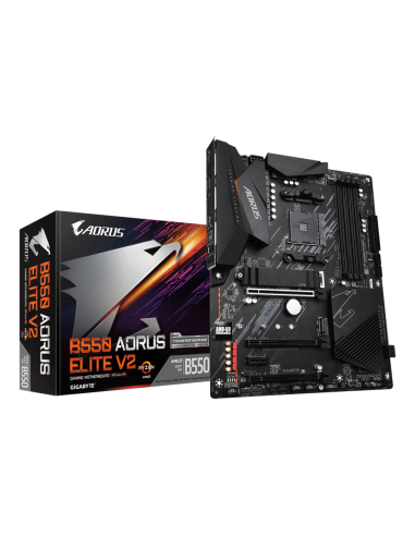 GIGABYTE B550 AORUS ELITE V2 Placa base - Procesadores AMD Ryzen 5000, VRM de 12+2 fases, hasta 4733 MHz DDR4, 1xPCIe 4.0 + 1xPC