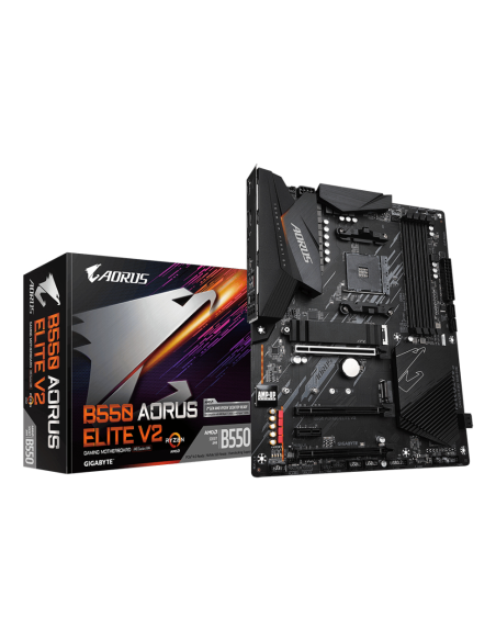 GIGABYTE B550 AORUS ELITE V2 Placa base - Procesadores AMD Ryzen 5000, VRM de 12+2 fases, hasta 4733 MHz DDR4, 1xPCIe 4.0 + 1xPC