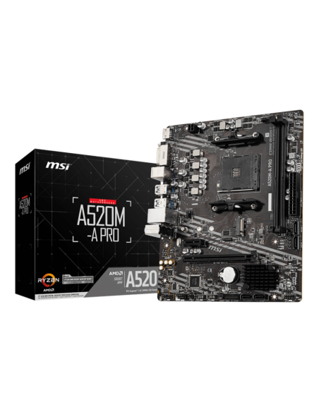 MSI A520M-A PRO placa base AMD A520 Zócalo AM4 micro ATX