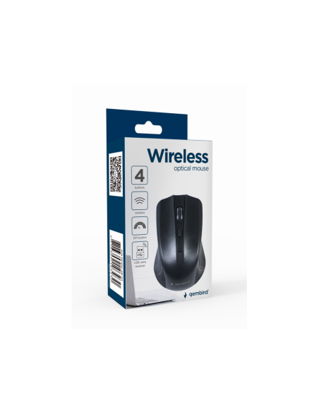 Gembird MUSW-4B-04 ratón Oficina Ambidextro RF inalámbrico Óptico 1600 DPI