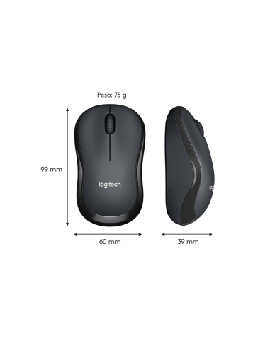 Logitech M220 Silent ratón Oficina Ambidextro RF inalámbrico Óptico 1000 DPI
