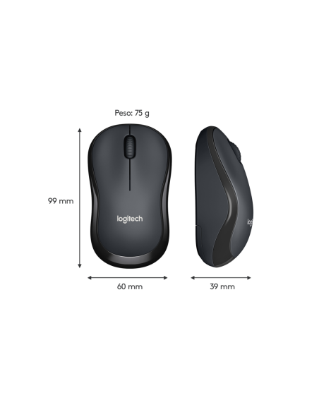 Logitech M220 Silent ratón Oficina Ambidextro RF inalámbrico Óptico 1000 DPI