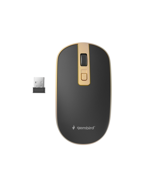 Gembird MUSW-4B-06-BG ratón Oficina Ambidextro RF inalámbrico Óptico 1600 DPI