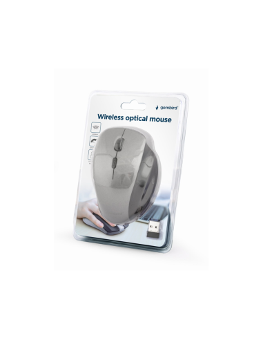 Gembird MUSW-6B-02-BG ratón Oficina mano derecha RF inalámbrico Óptico 1600 DPI