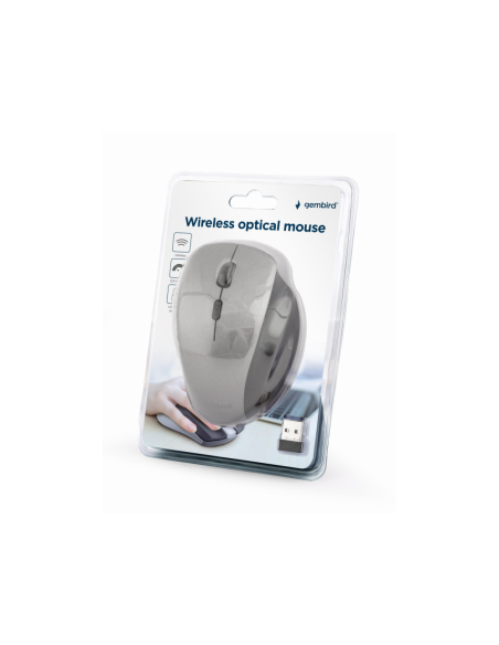 Gembird MUSW-6B-02-BG ratón Oficina mano derecha RF inalámbrico Óptico 1600 DPI