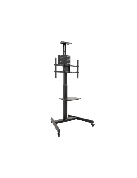 TooQ “COMETA” Soporte de Suelo con Ruedas con Regulación de Altura para Pantallas 37"- 70", Rotación 90°, Negro