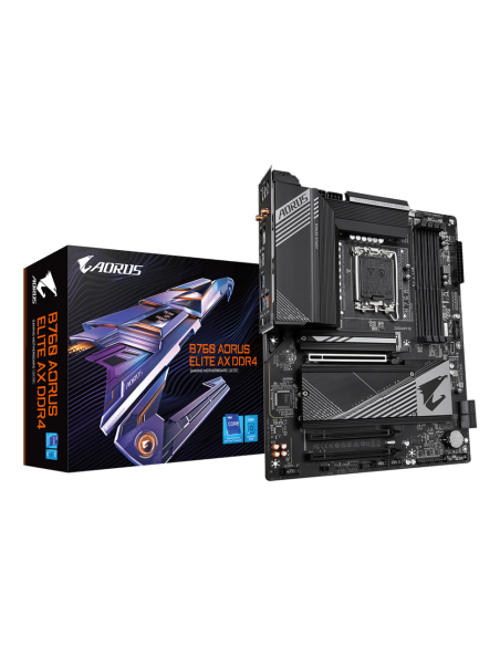GIGABYTE B760 AORUS ELITE AX DDR4 Placa base - Soporta CPUs Intel Core de 14ª generación, 12*+1+1 fases de VRM digital, hasta 53