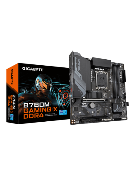 GIGABYTE B760M GAMING X DDR4 Placa base - Soporta CPUs Intel Core de 14ª generación, VRM digital de 8+1+1 fases, hasta 5333MHz D