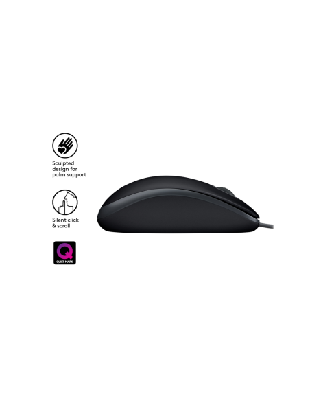 Logitech B110 Silent ratón Oficina Ambidextro USB tipo A Óptico 1000 DPI