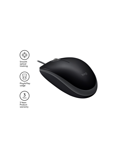 Logitech B110 Silent ratón Oficina Ambidextro USB tipo A Óptico 1000 DPI