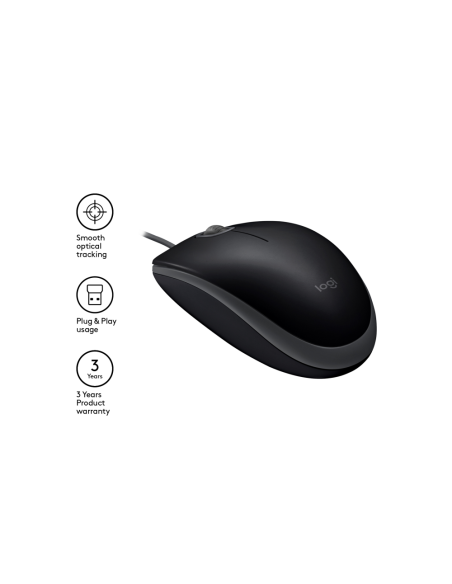 Logitech B110 Silent ratón Oficina Ambidextro USB tipo A Óptico 1000 DPI