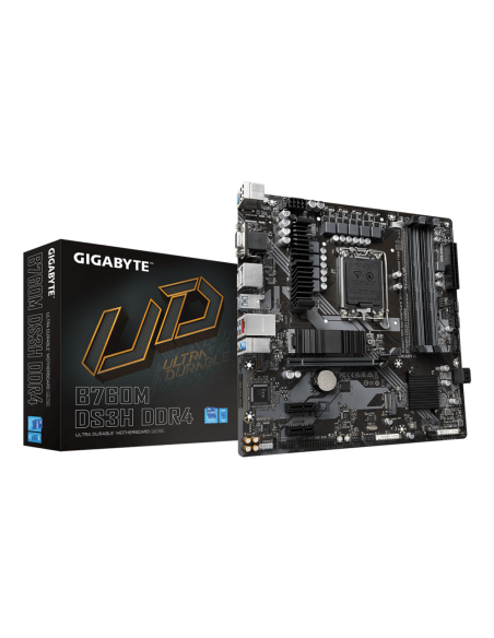 GIGABYTE B760M DS3H DDR4 Placa base - Soporta CPUs Intel Core de 14ª generación, VRM digital de 6+2+1 fases, hasta 5333MHz DDR4 