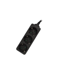 Ewent EW3959 base múltiple 1,5 m 3 salidas AC Interior Negro