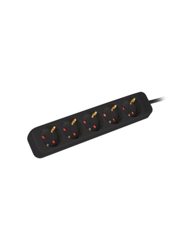 Lanberg PS0-05F-0150-BK base múltiple 1,5 m 5 salidas AC Interior Negro