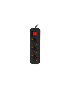 Lanberg PS1-03F-0150-BK base múltiple 1,5 m 3 salidas AC Interior Negro