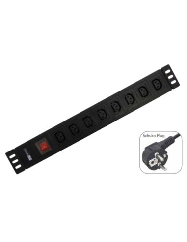 WP WPN-PDU-G05-08 base múltiple 2 m 8 salidas AC Negro