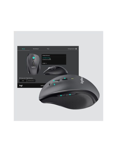 Logitech Customizable Mouse M705 ratón Oficina mano derecha RF inalámbrico Óptico 1000 DPI